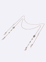 Set of two gold and silver glasses chain with natural stones GM133