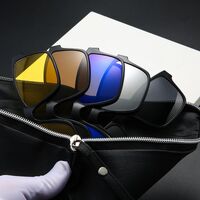 TR90/PC plastic frame + 5 polarized sun protection magnet clip-on set + leather bag El Dorado EL2505A