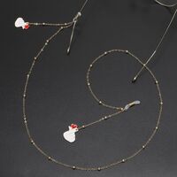 Gold-colored metal non-slip chain, with heart and clip beads, for glasses and masks GL650