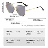 Очки металлические фотохромные с защитой от синего света 9705-GT