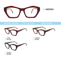Plastic acetate eyeglasses frame for women with spring hinges WD1554