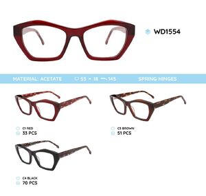 Plastic acetate eyeglasses frame for women with spring hinges WD1554