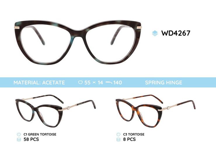Plastic acetate eyeglasses frame for women WD4267
