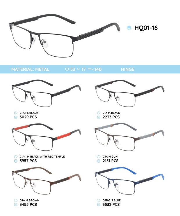Metal frame with temples made of TR-90 material HQ01-16