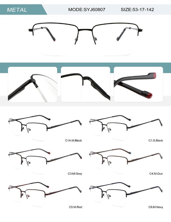 Metal nylor frame for men with spring hinges SYJ60807-DA