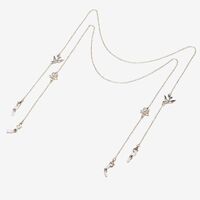 Metal non-slip chain set 2-piece, gold with swallow and star, for glasses and masks GM022