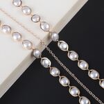 Gold-colored metal non-slip chain, with pearl, for glasses and masks GL748
