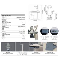 Рабочее место офтальмолога, комбинированный стол с кнопочным/сенсорным управлением + кресло WZ-400AB, столешница 1080*520 мм