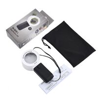 Лупа с универсальной подсветкой, увеличительное стекло с ручкой 5018-XX, размер: диаметр 40 мм, увеличение: 30Х