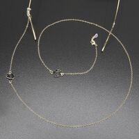 Gold-colored metal non-slip chain, with black rose, for glasses and masks GL394