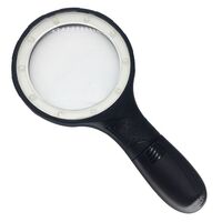 Лупа с универсальной подсветкой, увеличительное стекло с ручкой 6907B-XX, диаметр 138 мм, увеличение: 1,8Х, 5Х