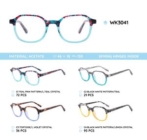 Acetate plastic frames for kids, with spring higes WK3041