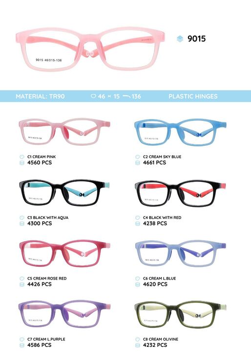 TR90 plastic eyeglasses frame for kids 9015