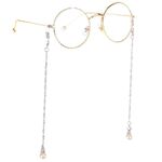 Metal non-slip chain, with pearls and rhinestones, for glasses and masks GL191