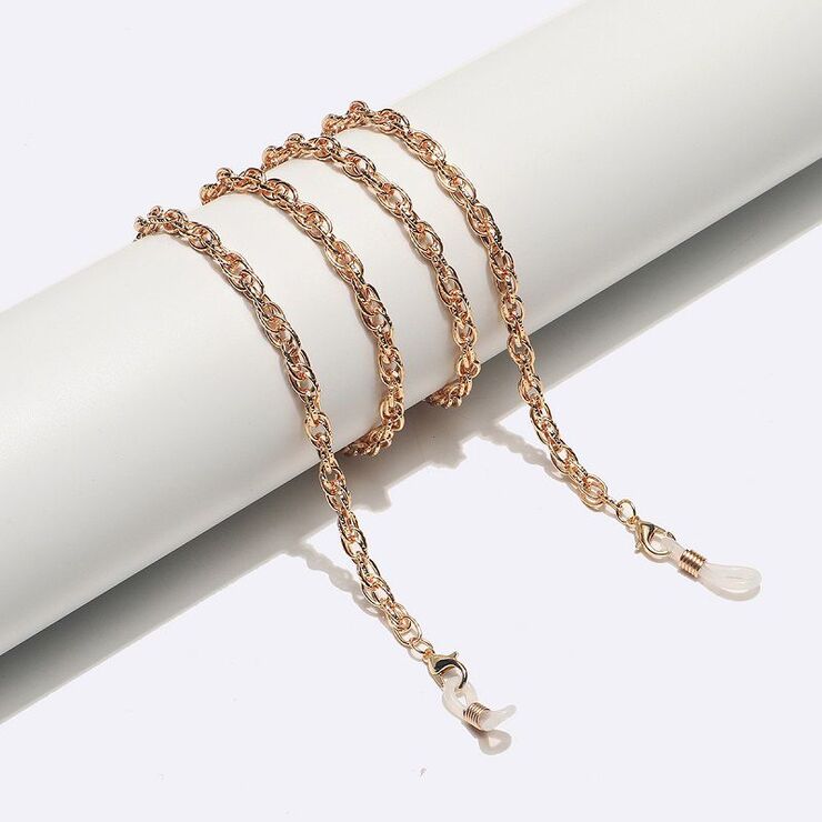 Металлическая нескользящая цепочка золотого цвета, для очков и масок GL1615