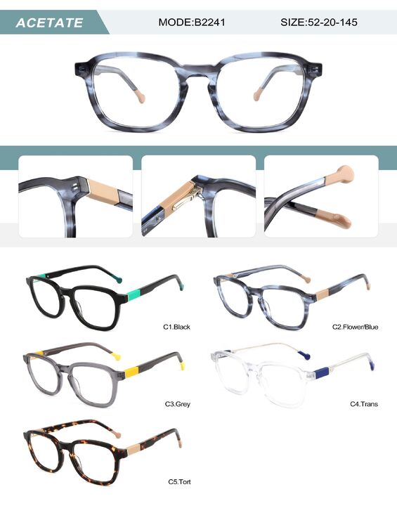 Оправа пластиковая из ацетата мужская с флексом B2241-DA