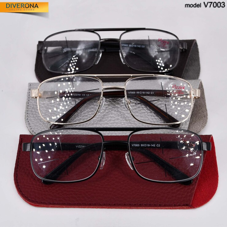Men's metal eyeglasses Vizzini V7003-FABRIC COVER