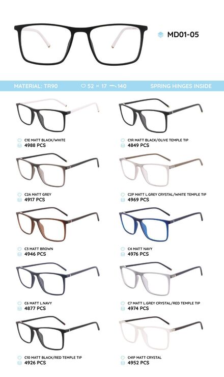 TR-90 plastic frames for glasses MD01-05