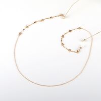 Gold-colored metal non-slip chain, with copper star, for glasses and masks GL745