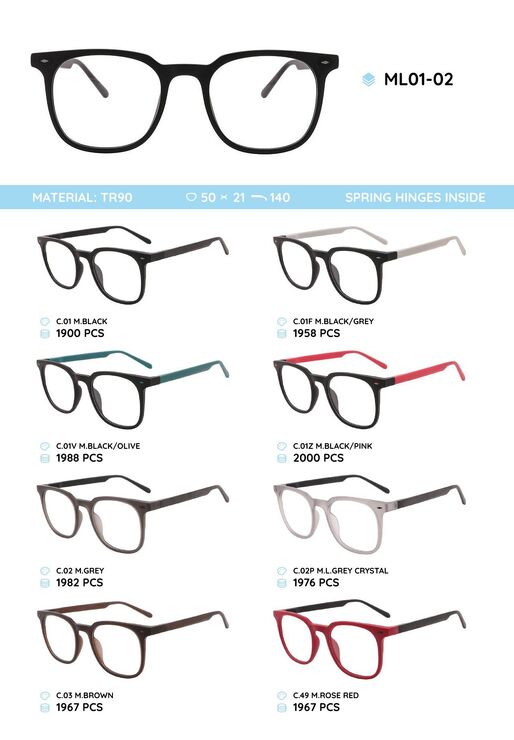 TR-90 plastic frames for glasses ML01-02