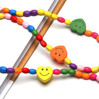 Multi-colored wooden bead eyeglass chain for kids GB064