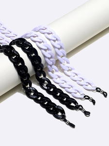 Acrylic black and white color glasses chain GM139