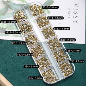 Set of rhinestones with a pointed bottom for frames and glasses decorating, transparent+magic color, 2.0-3.8 mm (price per pack, 3 minimum)