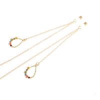 Gold-colored metal non-slip chain, with pendant water drop with diamond, for glasses and masks GL808