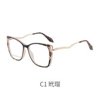 Combined frame (metal + TR90) or glasses with blue light protection, with spring hinges FA87056