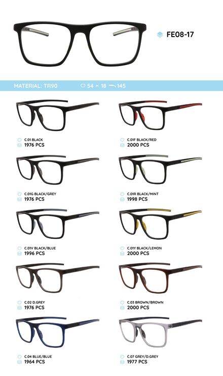 TR90 plastic eyeglasses frame for men FE08-17
