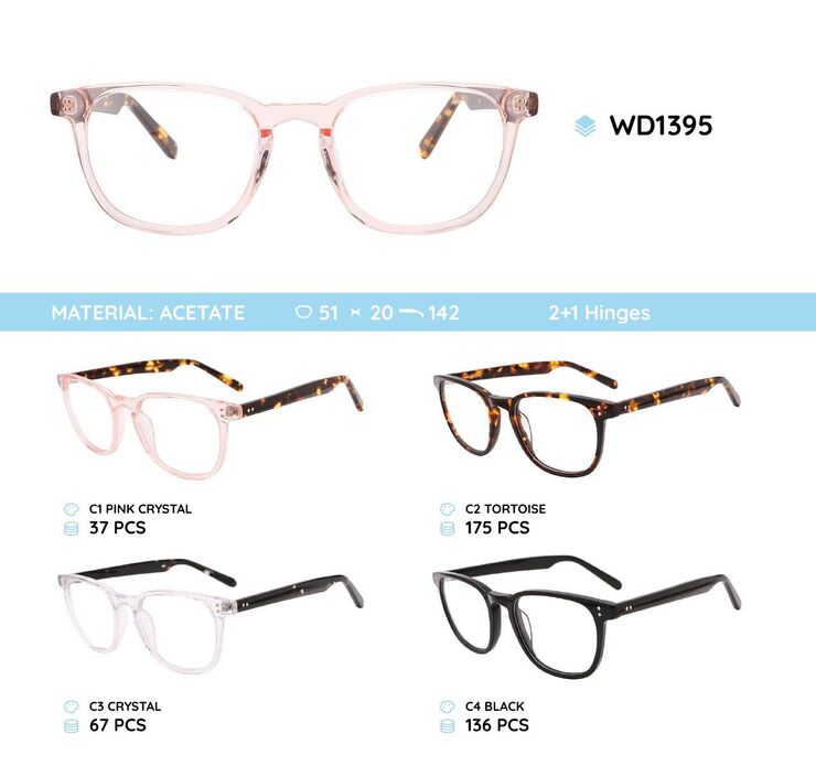 Plastic acetate eyeglasses frame for women WD1395