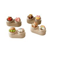 Mini soft contact lens kit retractable W-CT44咖色米色熊