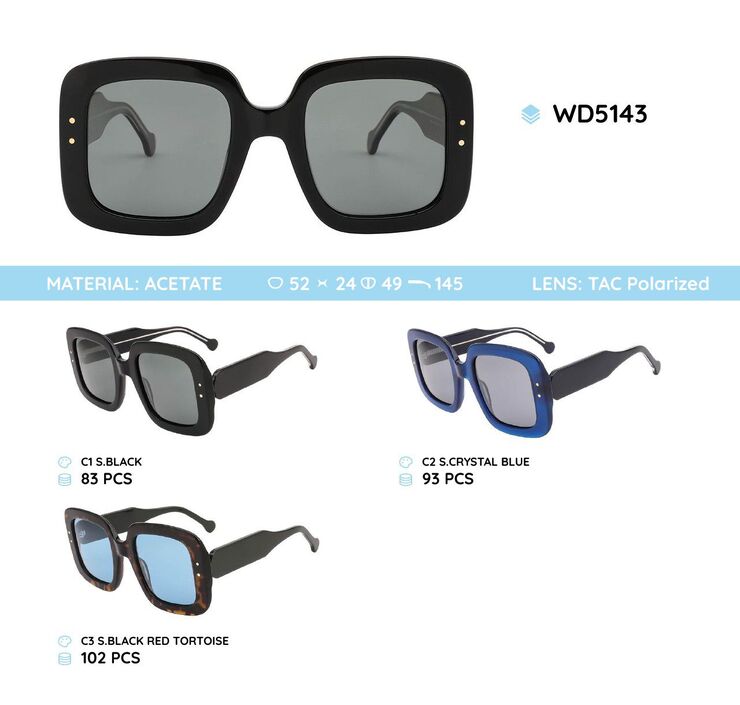 Plastic acetate frame polarized sunglasses WD5143
