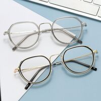 Metal glasses for myopia with Blue ray cut protection, diopters from 0.00 to -4.00, KY3009