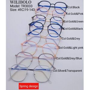 Оправа металл + TR90 ультратонкая женская с флексом Wilibolo TR3033