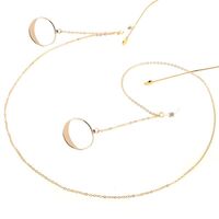 Gold-colored metal non-slip chain, with circle pendant, for glasses and masks GL005