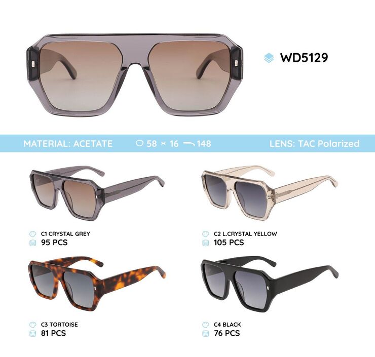 Plastic acetate frame polarized sunglasses WD5129