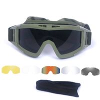 Safety shockproof tactical fog-proof with sponge goggles, set with 3 and 5 lens, 蝗虫大集合-DX