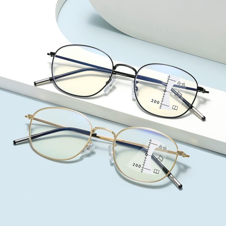 Metal glasses for reading KY225多焦点  Blue ray cut protection, diopters from +1.00 to +4.00