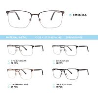 Metal men's frame for glasses with spring hinges MM4044