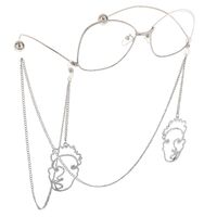 Metal non-slip chain, with pendant cross with mask, for glasses and masks GL733