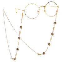 Gold-colored metal non-slip chain, with balls, for glasses and masks GL090