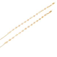 Metal non-slip gold chain, with gold crystal, for glasses and masks GL109
