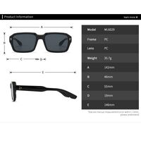 Plastic square sunglasses Elit 6029-EL