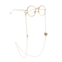 Metal non-slip chain, with colorful heart, for glasses and masks GL915
