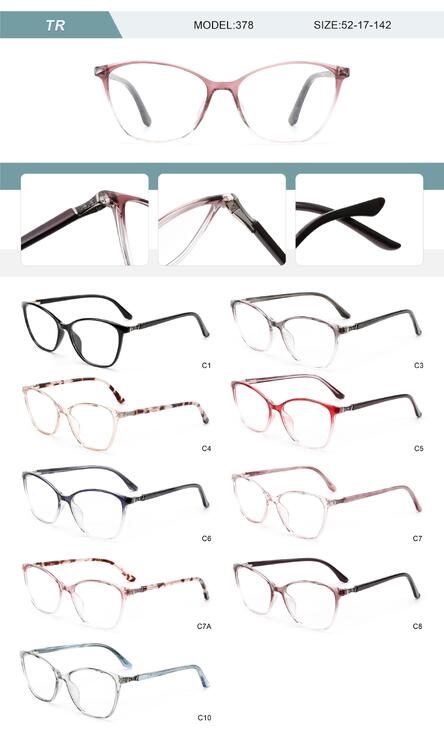 Plastic TR90 frame for women with spring hinges 378-DA