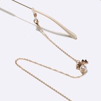 Металлическая нескользящая цепочка золотого цвета, с бантиком и жемчугом, для очков и масок GL1547