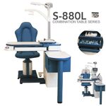 Рабочее место офтальмолога, комбинированный стол с кнопочным управлением + кресло S-880L, столешница 1000*500 мм 
