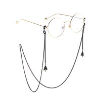 Металлическая нескользящая цепочка черного цвета, с подвеской звездолет, для очков и масок GL838