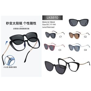 Plastic + metal eyeglasses frame with a sun protection clip-on Leke LK8810